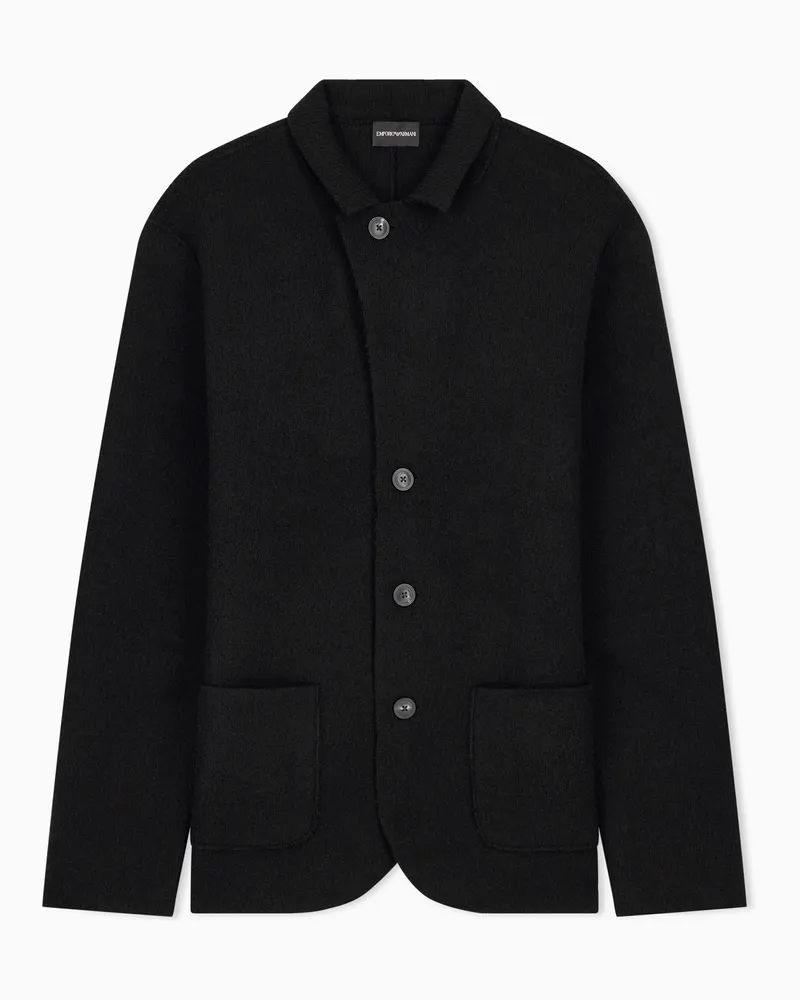 Emporio Armani Jacke aus Wollwalk, Signature Sonderkollektion Schwarz