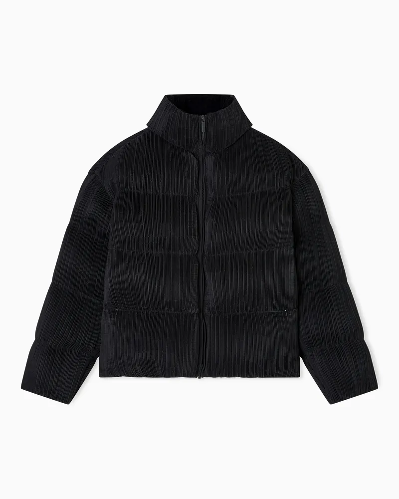 Emporio Armani Jacke aus plissiertem Funktionsstoff Schwarz