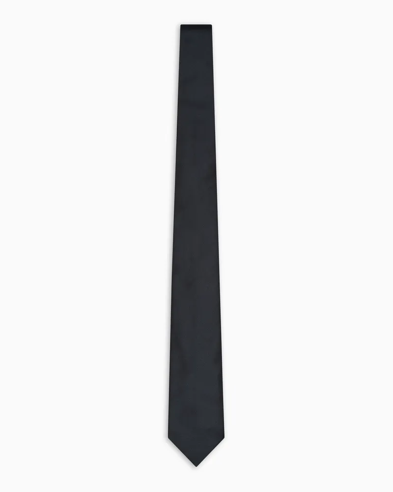 Emporio Armani Krawatte aus reiner Seide mit kleinem Jacquard-Motiv Schwarz
