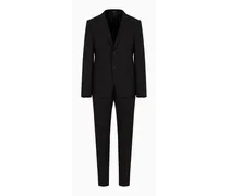 Einreihiger Anzug In Slim Fit mit Spiegelrevers aus Stretch-wollkrepp mit Mikromuster