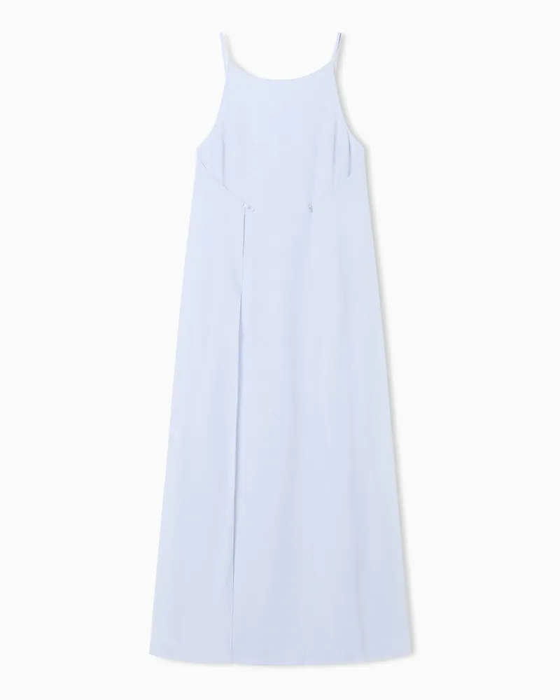 Emporio Armani Long dress in techno georgette Violett
