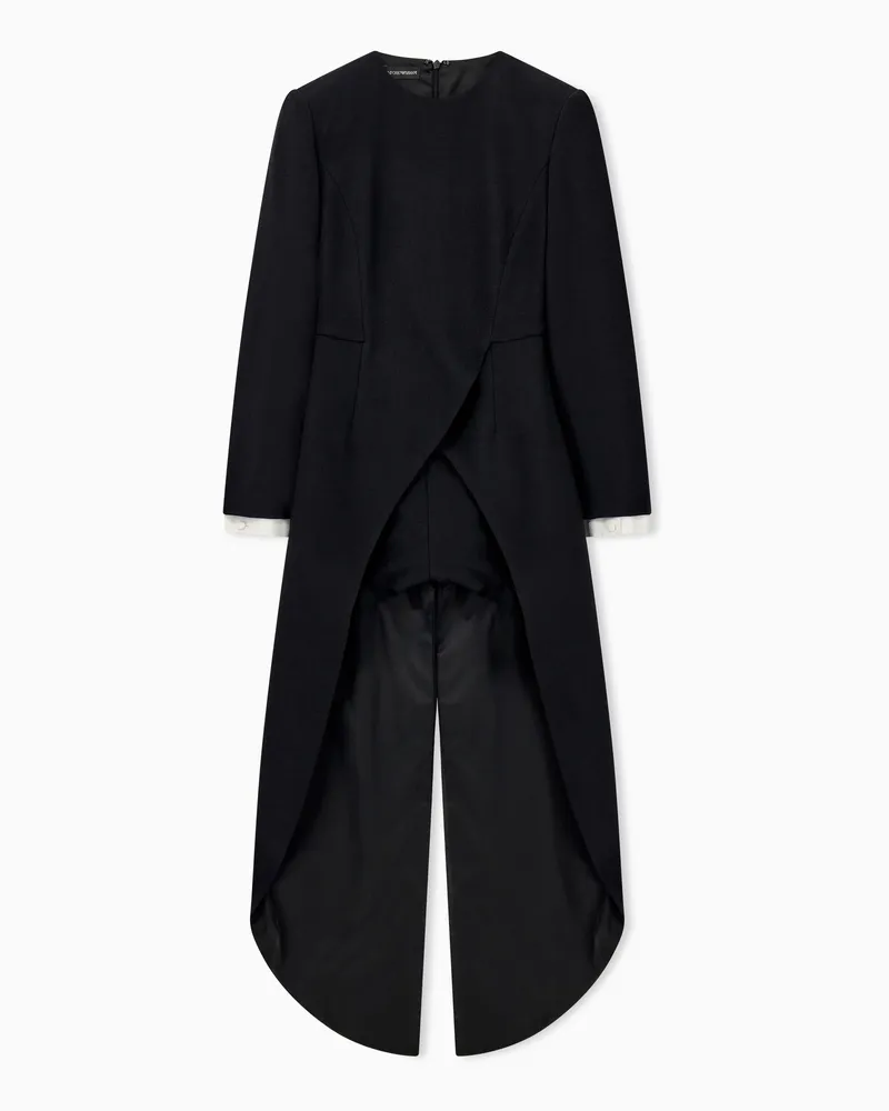 Emporio Armani Jumpsuit Regular Fit aus Stretch-Wollcrêpe Schwarz