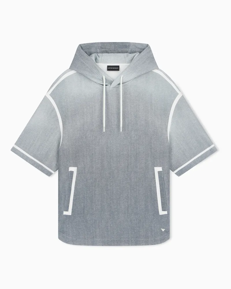 Emporio Armani Oversize-Sweatshirt aus doppellagigem Jersey mit Farbverlauf Marineblau