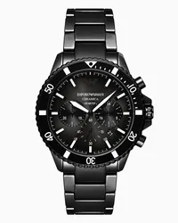 Emporio Armani Chronograph mit Schwarzem Keramikarmband Schwarz