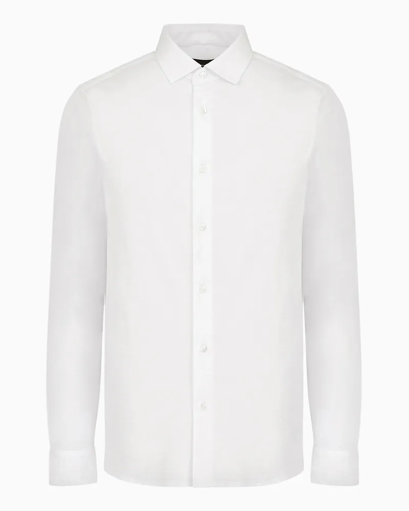 Emporio Armani ASV Hemd aus Jersey-Lyocell-Mischung Weiß