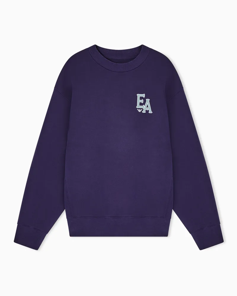 Emporio Armani Diagonal cotton sweatshirt Violett