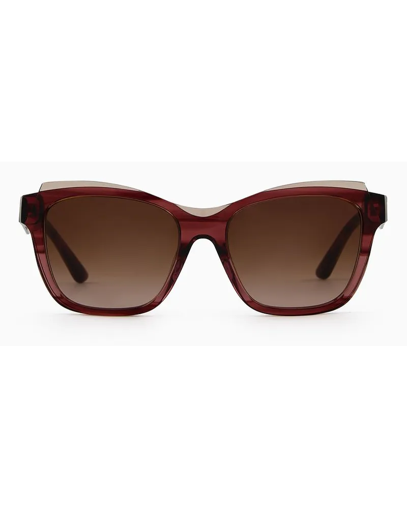 Emporio Armani Rechteckige Sonnenbrille Für Damen Gemustert