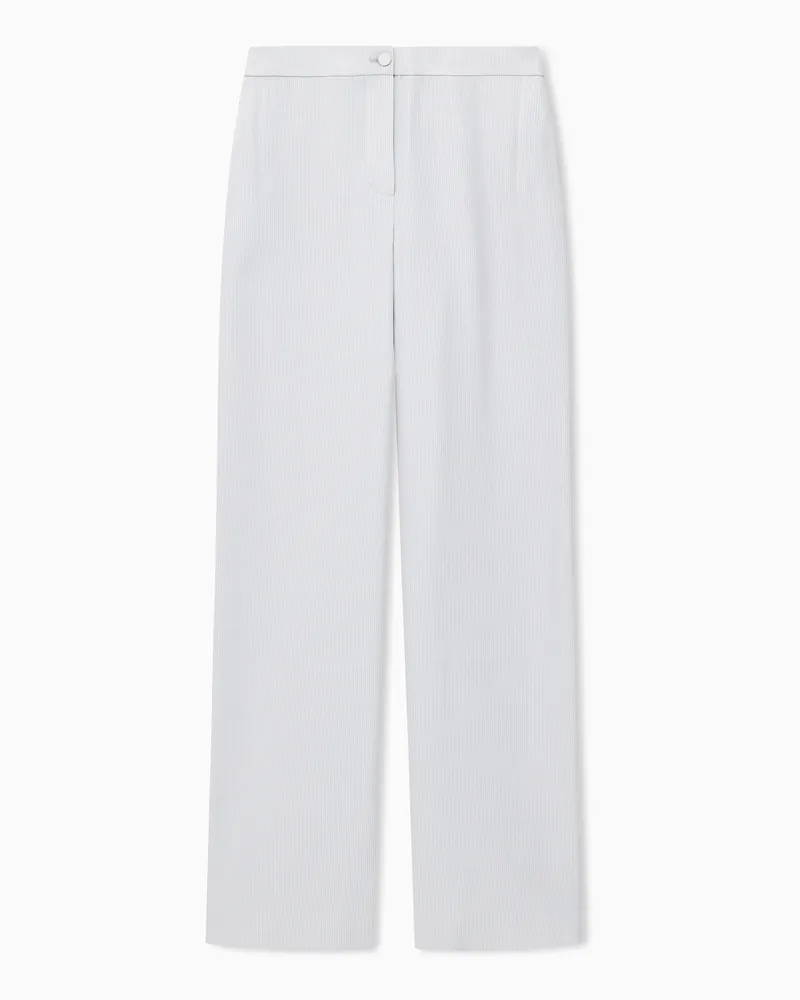 Emporio Armani Regular Fit Hose aus Viskose und Acetat mit geradem Bein Grau