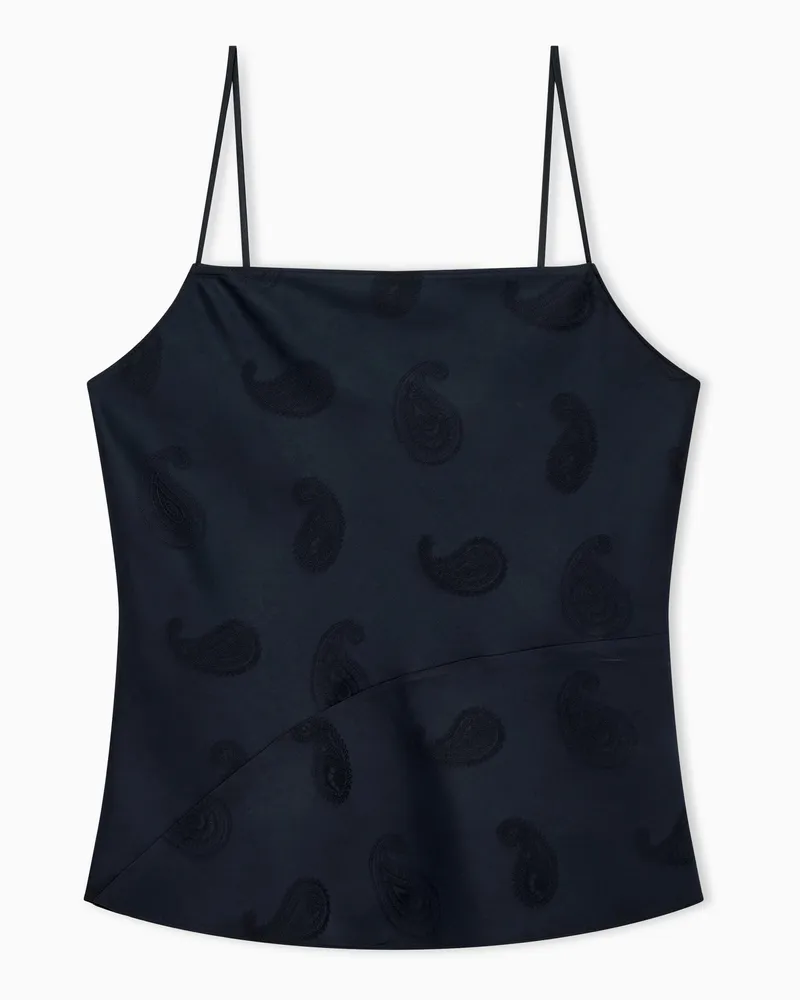 Emporio Armani Regular Fit Trägertop Capsule Boteh mit Paisley-Muster Blau