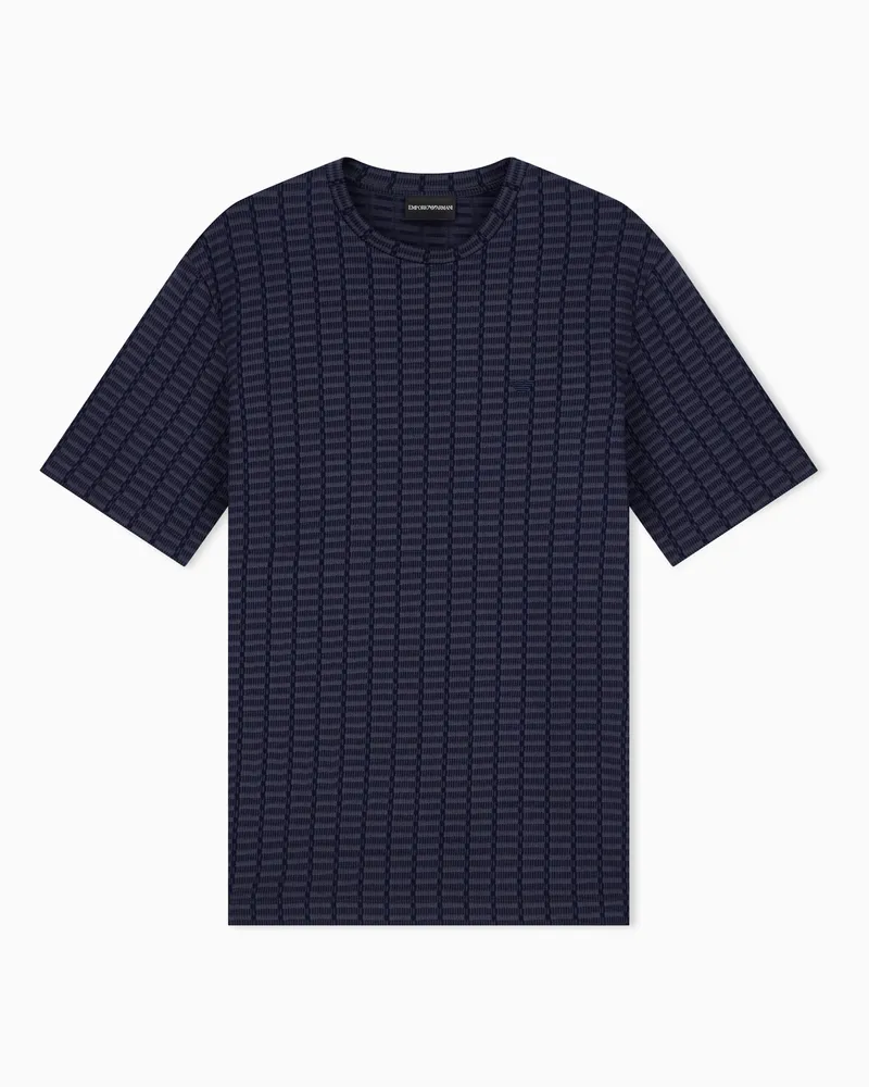 Emporio Armani T-Shirt aus Baumwolljersey Marineblau
