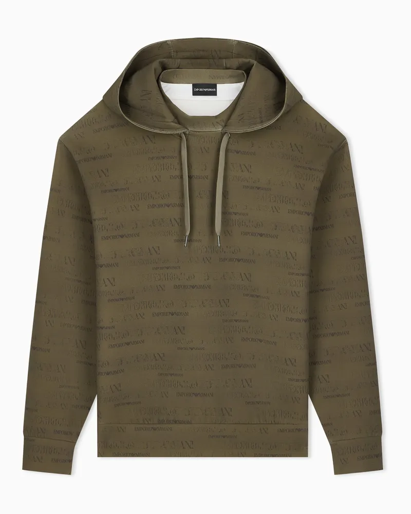 Emporio Armani Oversize Sweatshirt aus Baumwoll-Double-Jersey Grün