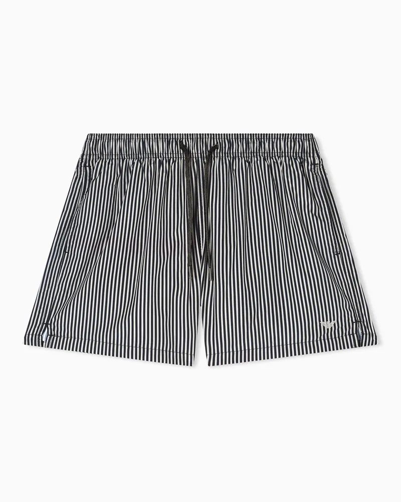 Emporio Armani Badeshorts mit Streifen-Print Beige