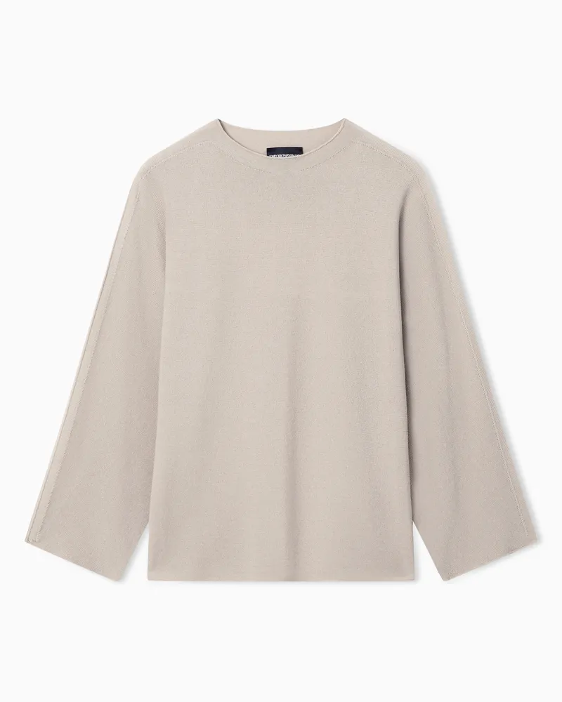 Emporio Armani Pullover in Linksstrickverarbeitung Beige