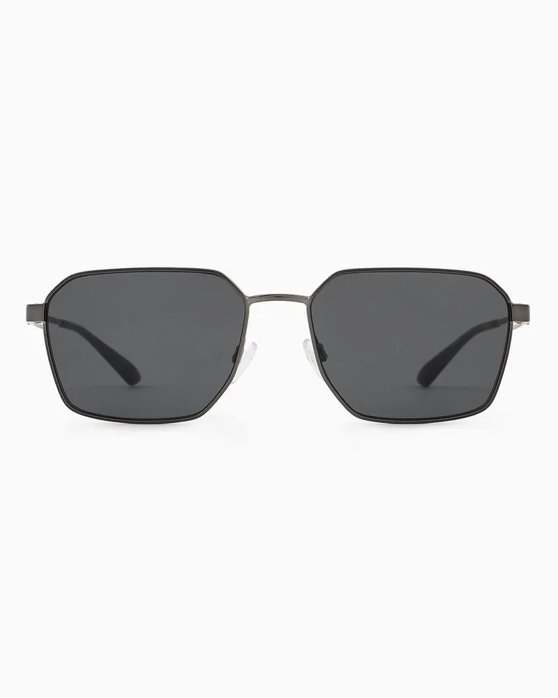Emporio Armani Sonnenbrille mit Rechteckiger Fassung Für Herren Grau