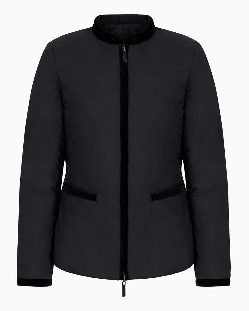 Emporio Armani Reversible Jacke aus Nylon mit Guru-Kragen Schwarz