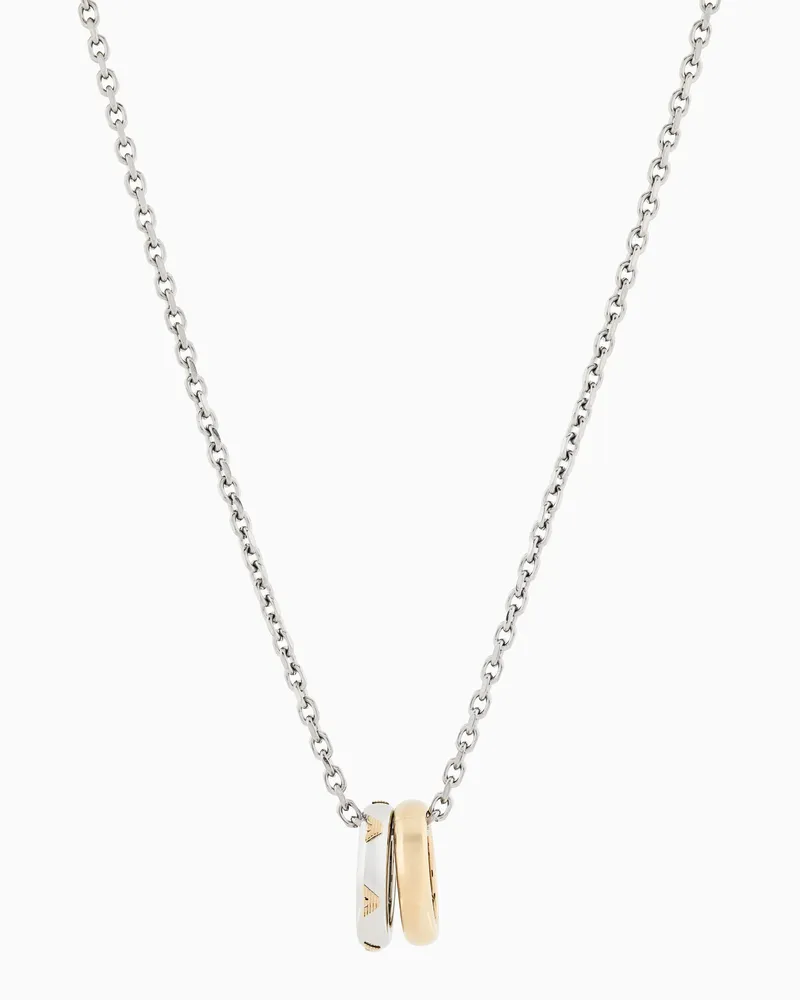 Emporio Armani Kette aus zweifarbigem Edelstahl mit Anhänger Mehrfarbig