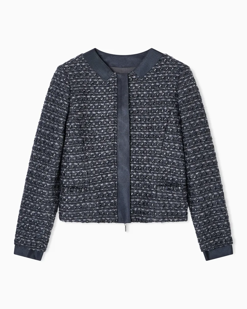 Emporio Armani Jacke aus Lurex-Tweed Grau