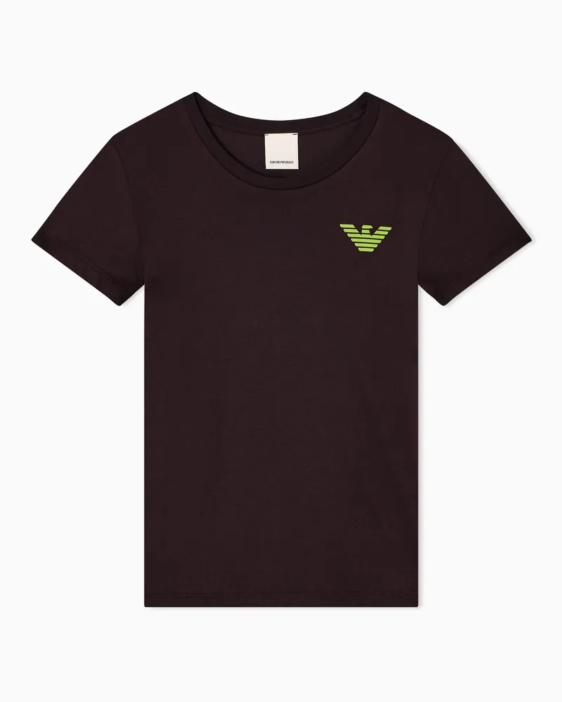 Emporio Armani Jersey-T-Shirt mit Maxi-Print aus der New York Sonderkollektion Braun