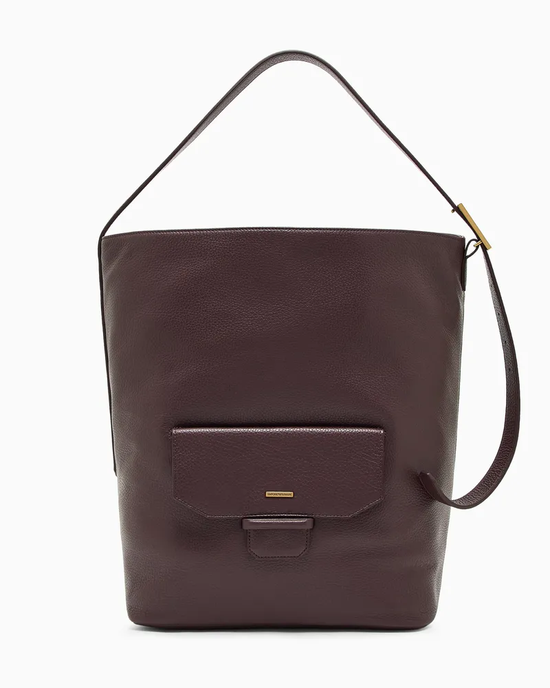 Emporio Armani Schultertasche aus Leder Braun