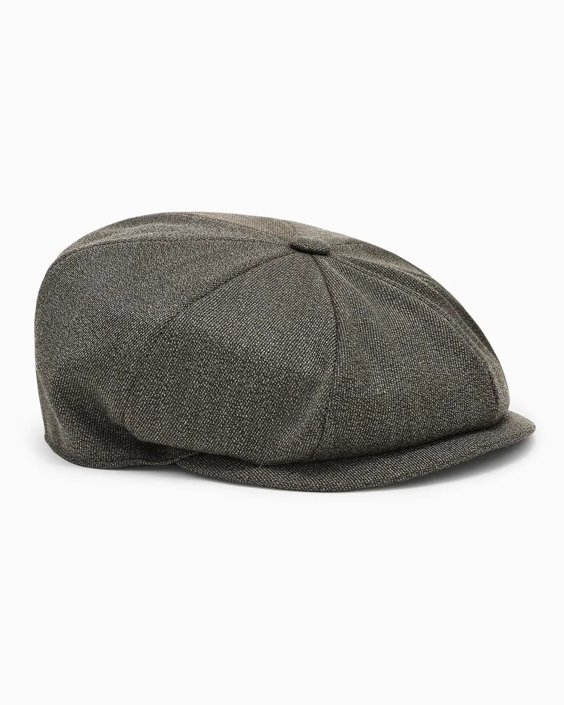 Emporio Armani Baskenmütze aus Wolle mit Schirm Braun
