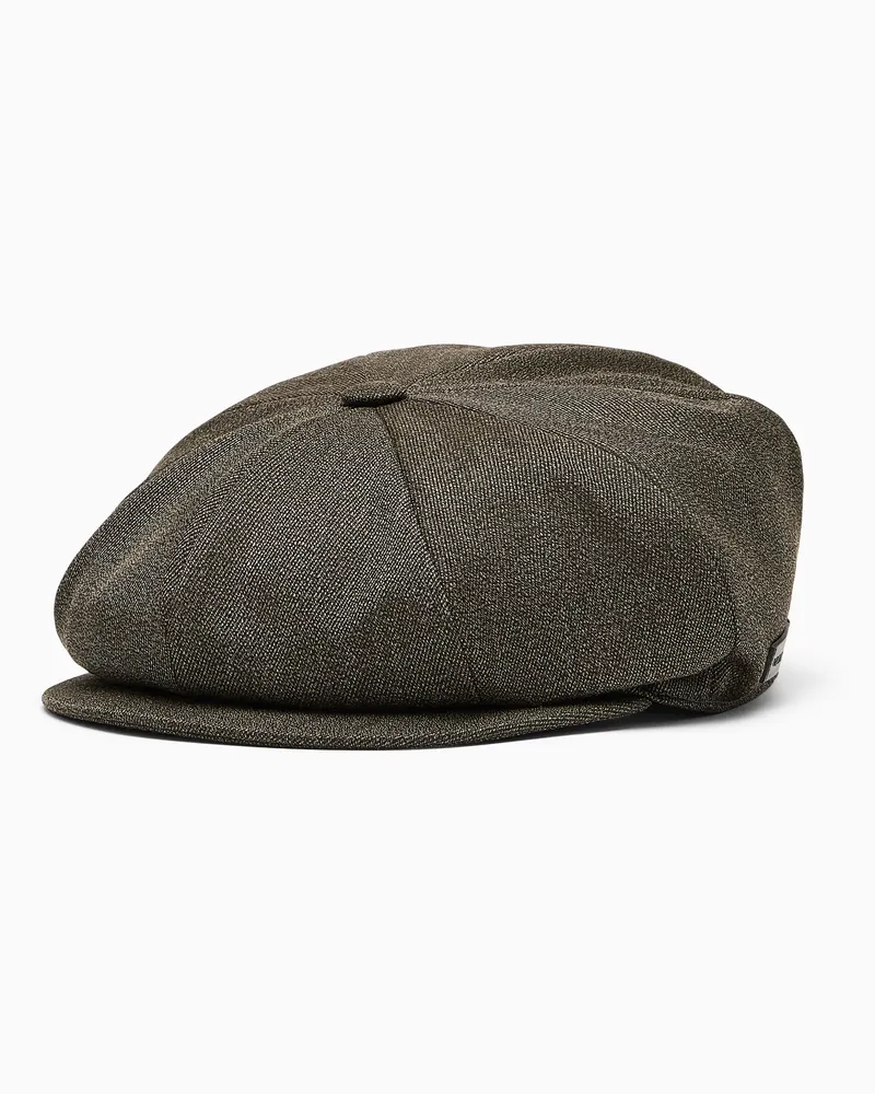 Emporio Armani Baskenmütze aus Wolle mit Schirm Braun