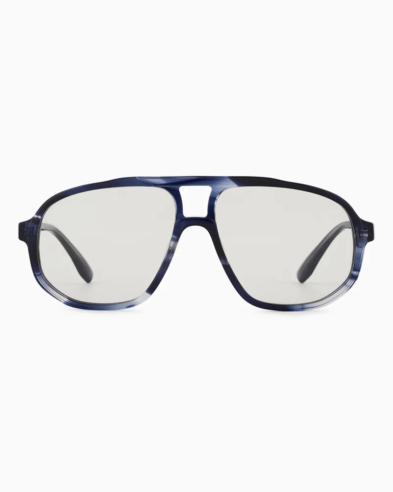 Emporio Armani Sonnenbrille mit Pilotenfassung für Herren Blau
