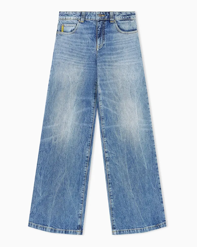 Emporio Armani 5-Pocket-Hose aus Stone-Wash-Denim der Capsule Jeans Blau