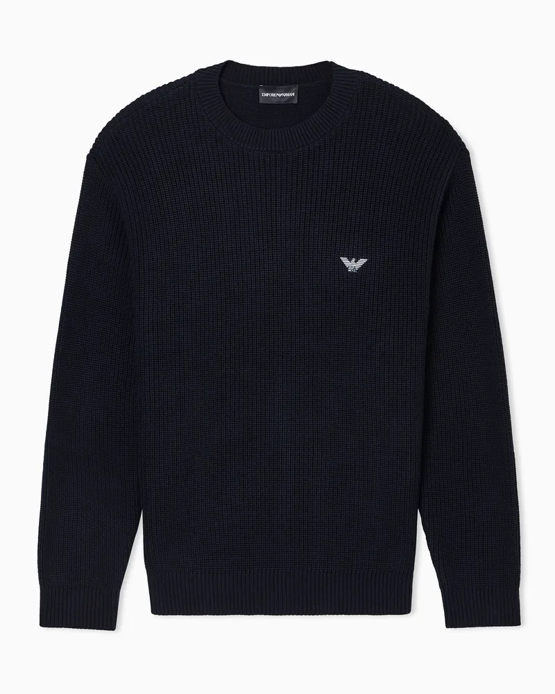 Emporio Armani Pullover in Halbpatentmuster Marineblau