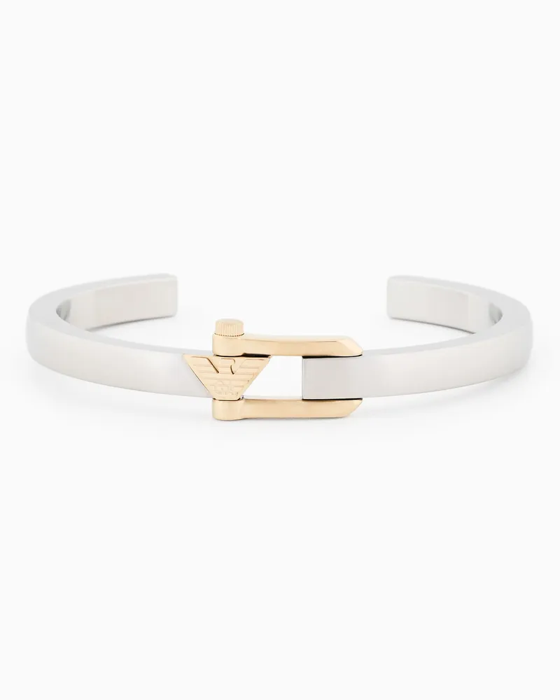 Emporio Armani Zweifarbiges festes Edelstahl-Armband Mehrfarbig