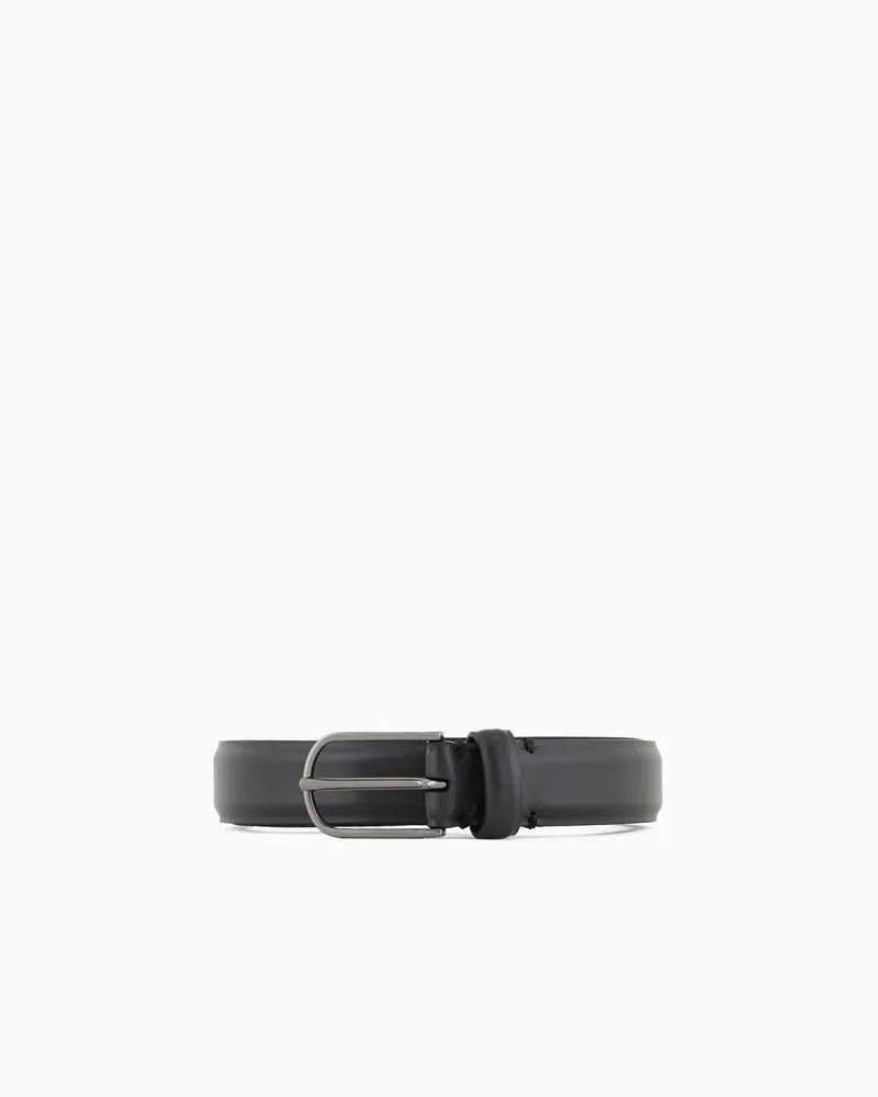 Emporio Armani Gürtel aus vollnarbigem Leder Schwarz