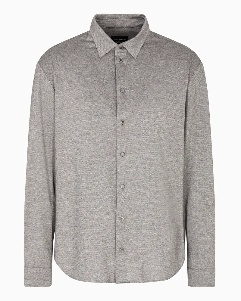 Emporio Armani Icon Jaspé-Jerseyhemd Beige