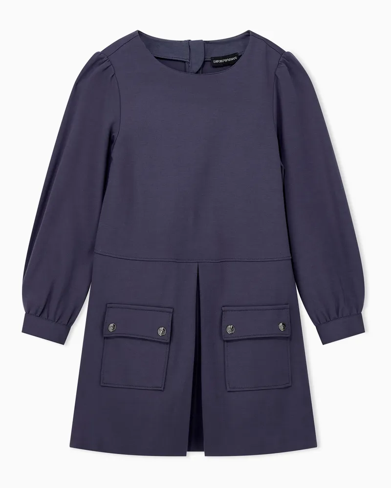 Emporio Armani Jerseykleid im Regular Fit mit geknöpften Pattentaschen Blau