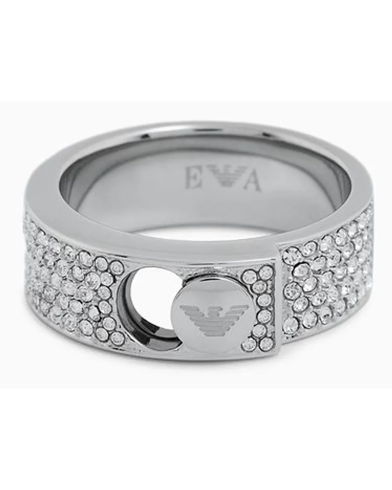 Emporio Armani Mit Kristallen Besetzter Band-ring aus Edelstahl Silber