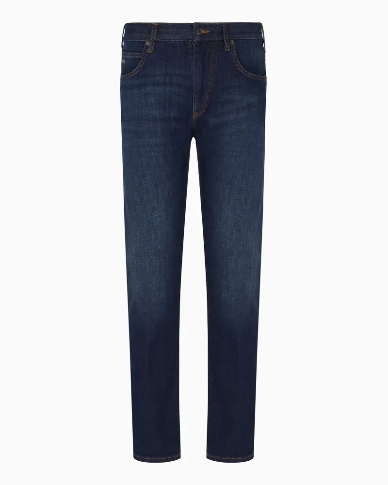 Emporio Armani Regular Fit Jeans J45 aus klassischem Denim mit Waschung Blau