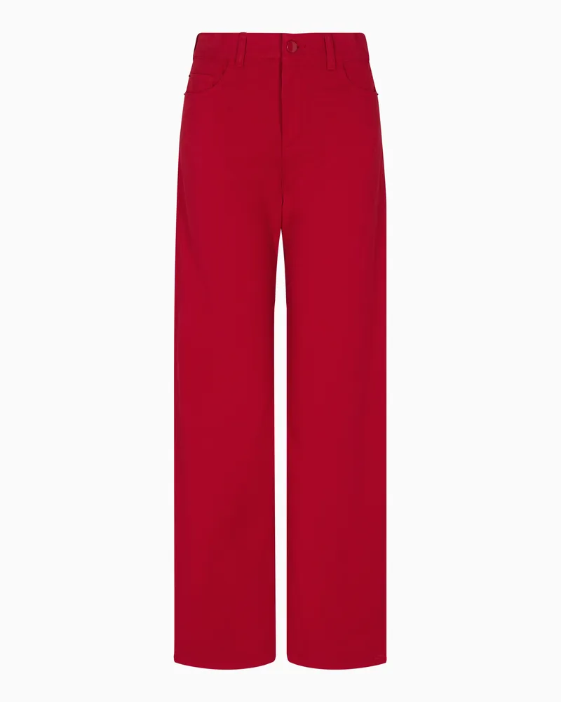 Emporio Armani Jeans J33 mit mittelhohem Bund und verkürztem, ausgestelltem Bein aus stückgefärbtem, elastischem Drillich Rot