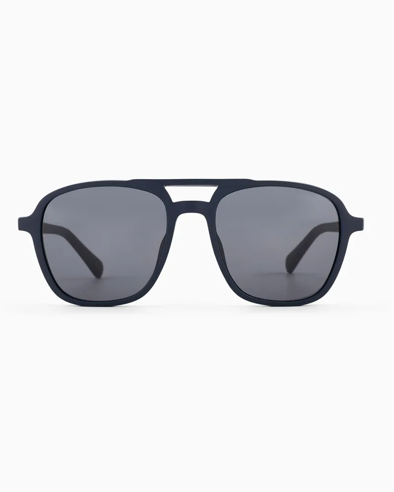 Emporio Armani Herren-Sonnenbrille in Piloten Form Blau