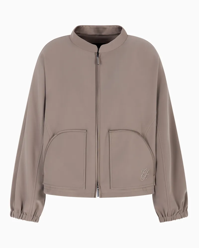 Emporio Armani Blouson aus Techno-Cady mit Logo-Stickerei Braun