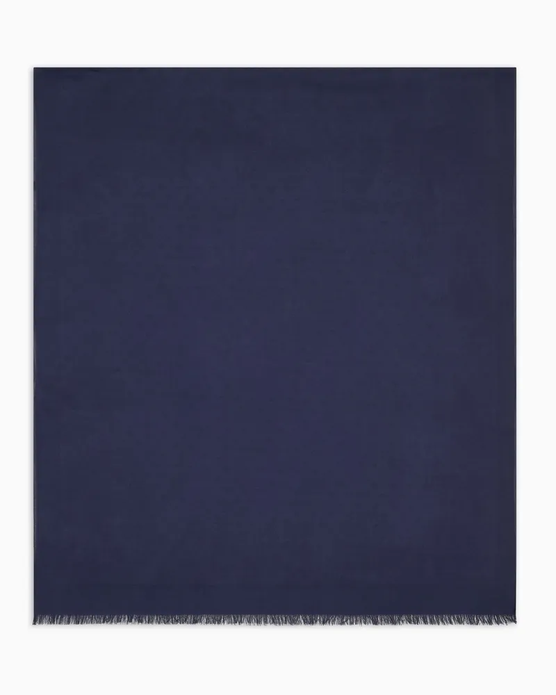 Emporio Armani Stola mit Logo, gefertigt aus Modal und Baumwolle in Jacquard-Stoff-Verarbeitung Marineblau