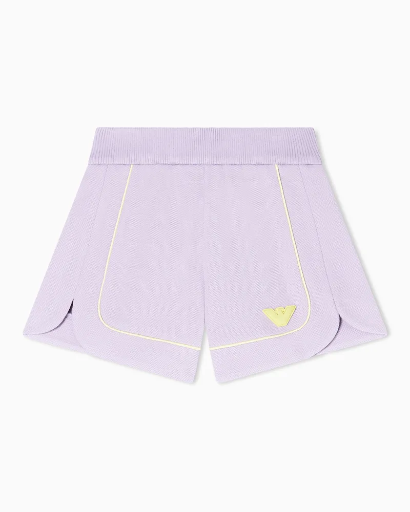 Emporio Armani Shorts aus Double-Jersey-Pikee Violett