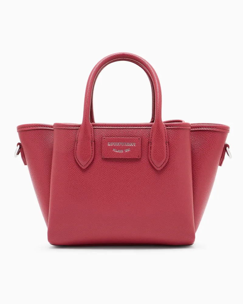 Emporio Armani Kleiner Shopper mit strukturiertem Finish Rot