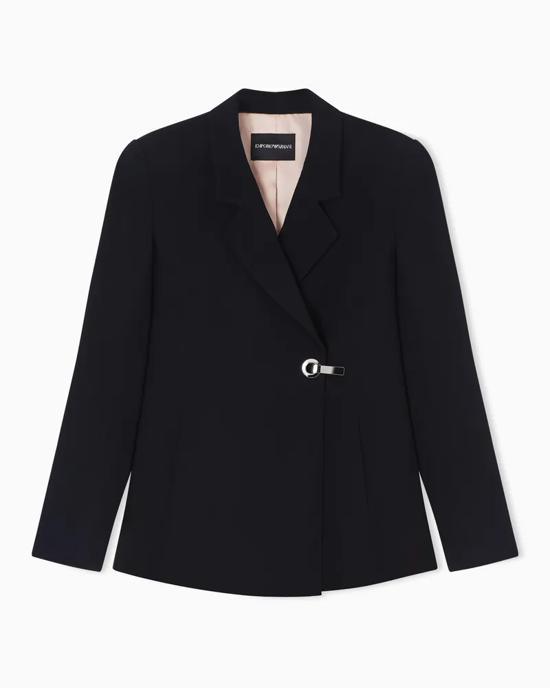 Emporio Armani Jacke aus Envers-Satin mit Revers und Haken Schwarz