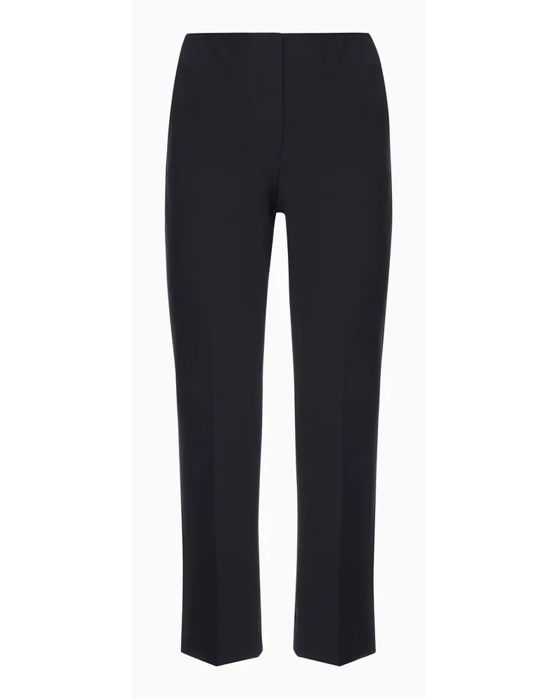 Emporio Armani 7/8-hose aus Elastischer Gabardine Schwarz