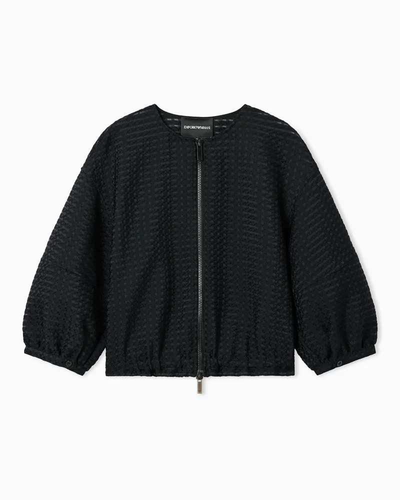 Emporio Armani Vichy 3D Jacquard Blouson Schwarz