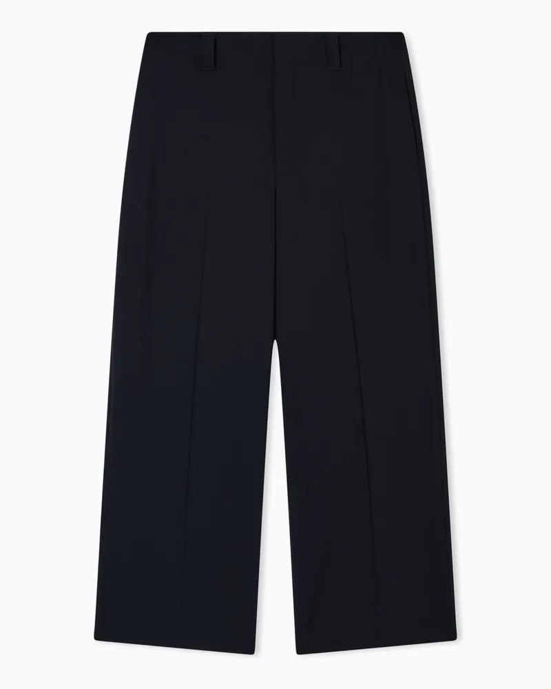 Emporio Armani Hose aus kompaktem Wollstretch-Gewebe Schwarz