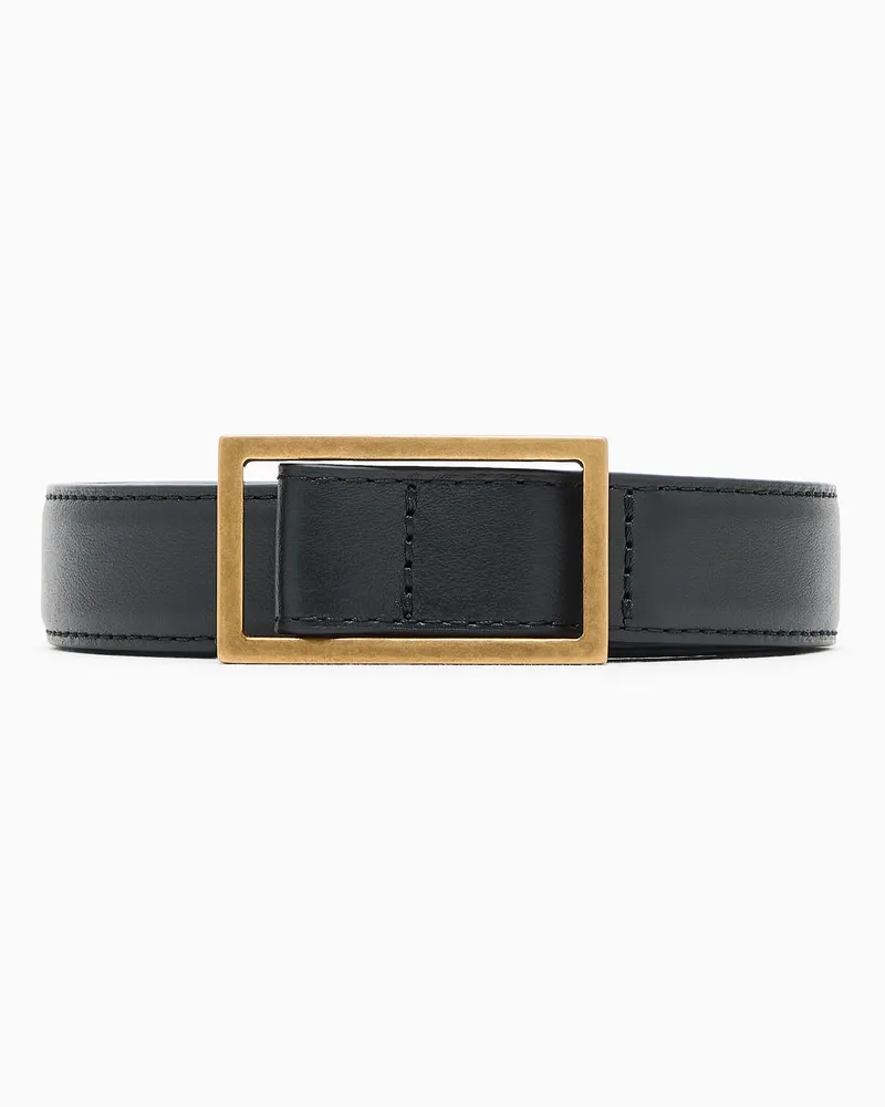 Emporio Armani Gürtel aus Leder, mit Plakette Schwarz
