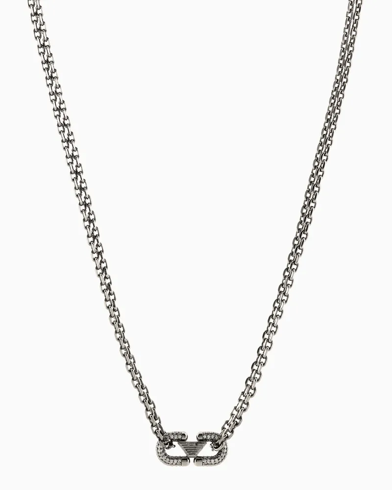 Emporio Armani Kette aus Messing in Anthrazit Mehrfarbig