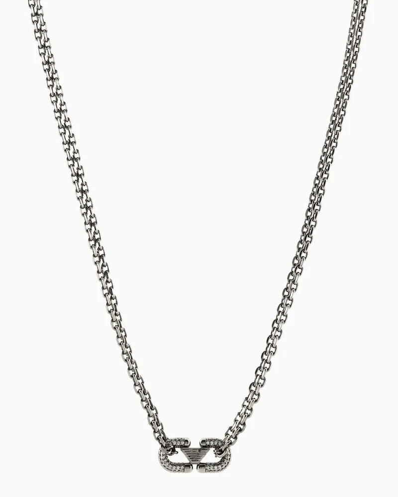 Emporio Armani Kette aus Messing in Anthrazit Mehrfarbig