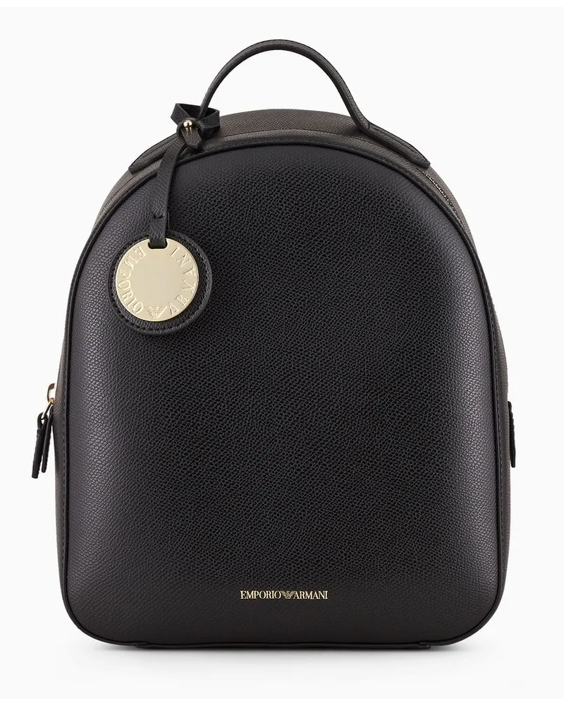 Emporio Armani Rucksack In Strukturierter Optik mit Anhänger Blumenmotiv