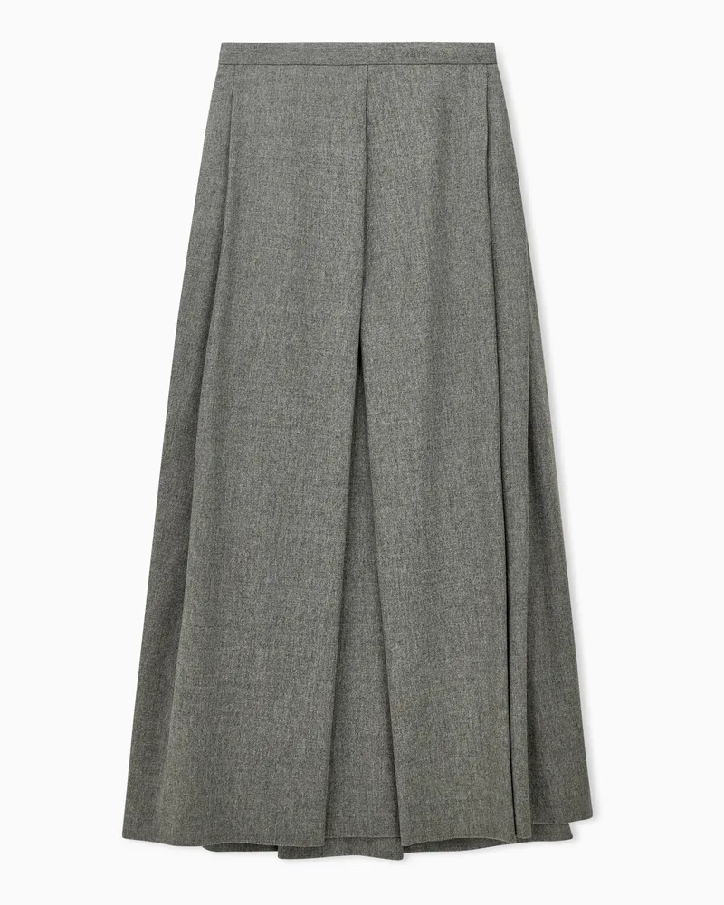 Emporio Armani Faltenrock im Regular Fit aus Wollflanell und Kaschmir Grau