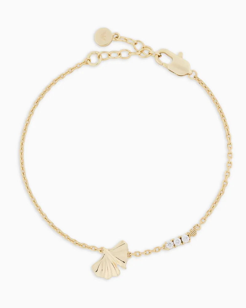 Emporio Armani Goldfarbenes ID-Armband aus Goldmessing Mehrfarbig